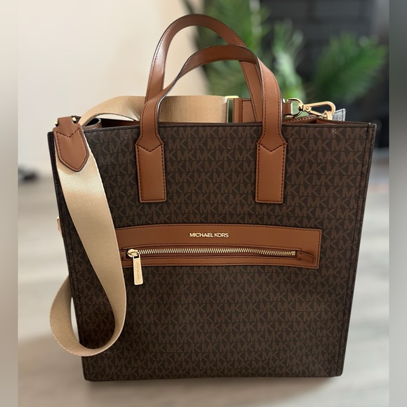 Michael Kors Handbags - Michael Kors Brown and Tan Messenger Bag